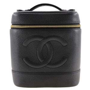 CHANEL Black Caviar Leather Pouch